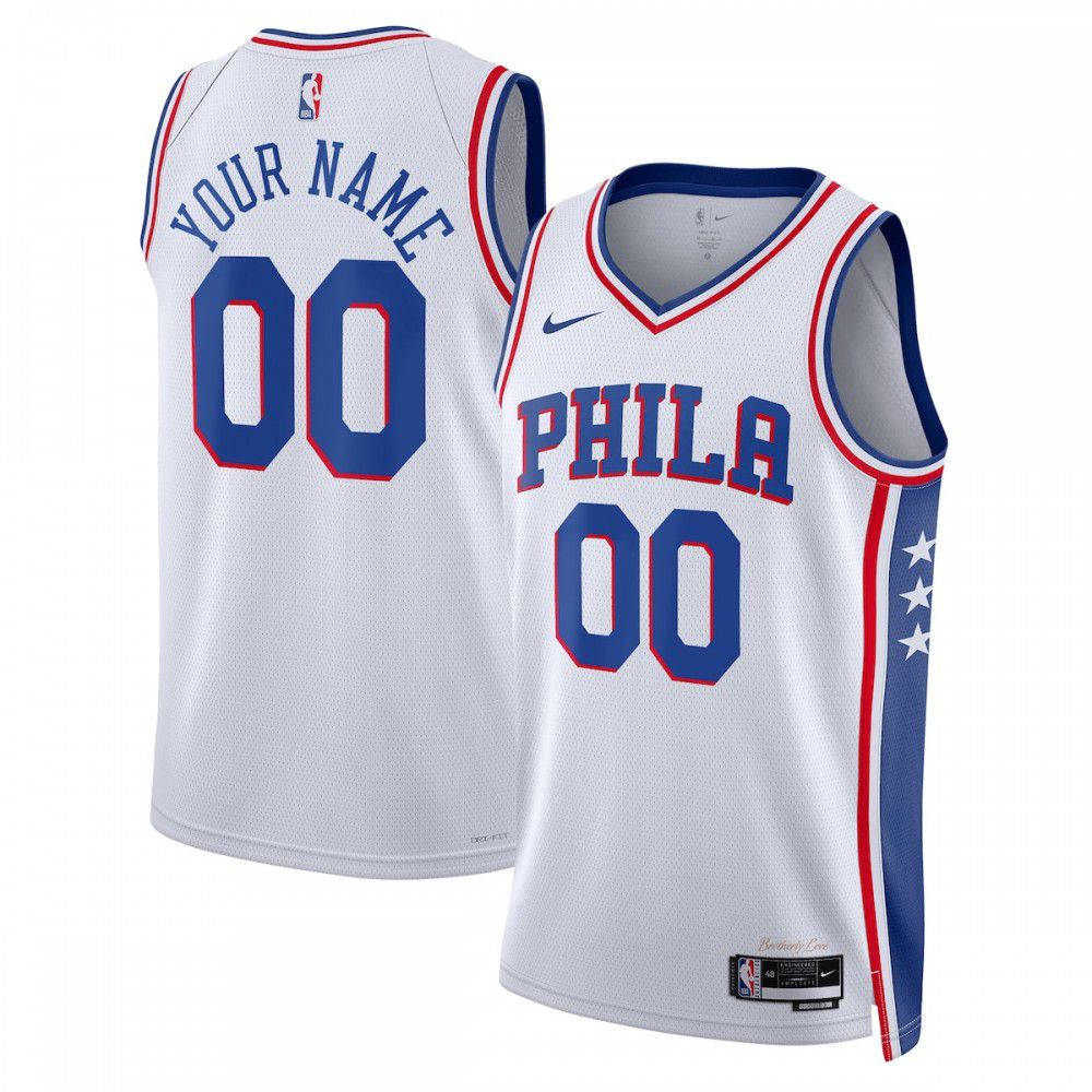 Philadelphia 76ers Unisex 2022/23 Swingman Custom Jersey White - Association Edition-Pro Kit Vault | Brand New 26/27 Sports Jerseys